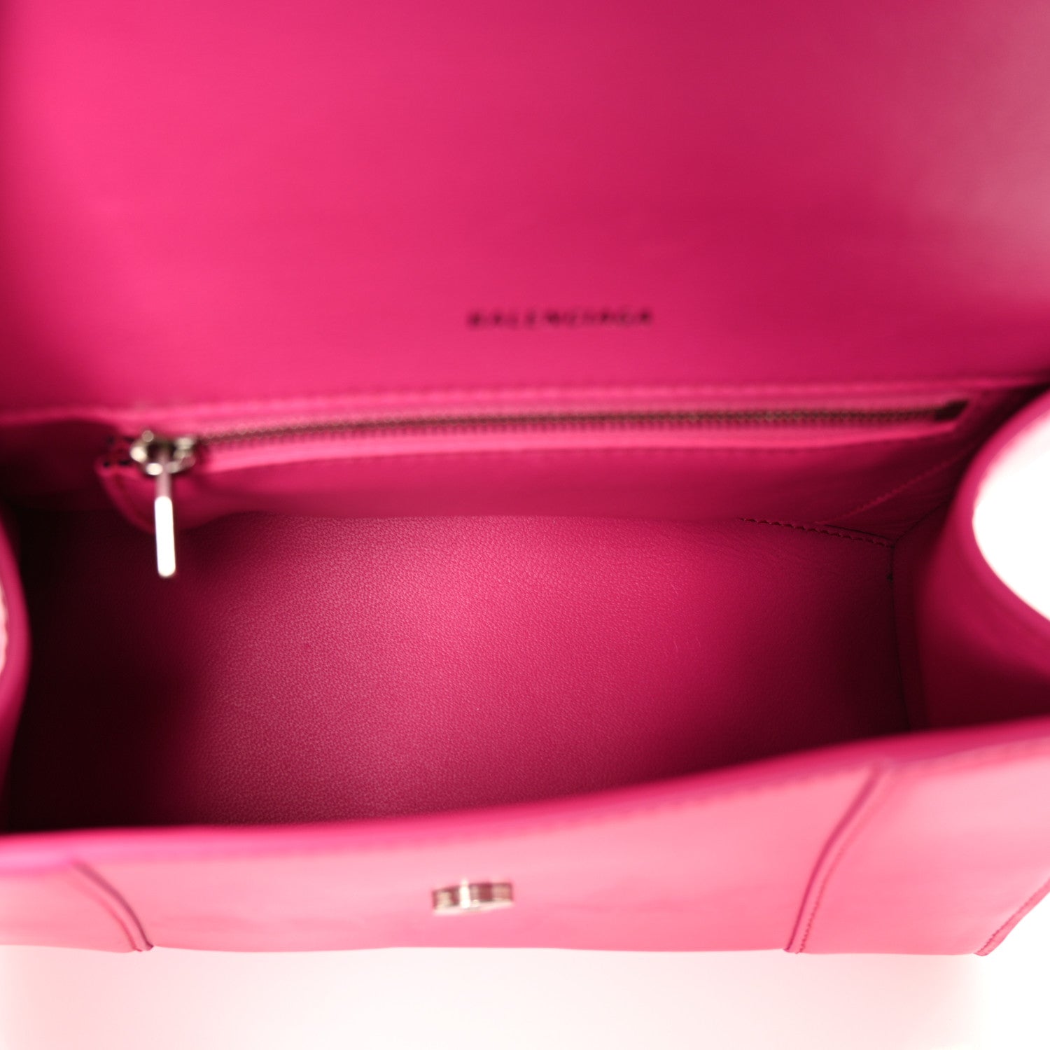 Balenciaga Shiny Box Calfskin Small Hourglass Top Handle Bag Acid Fuchsia 5 of 11