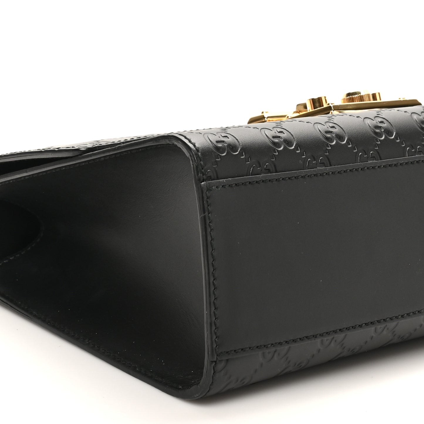 Guccissima Medium Padlock Shoulder Bag Black