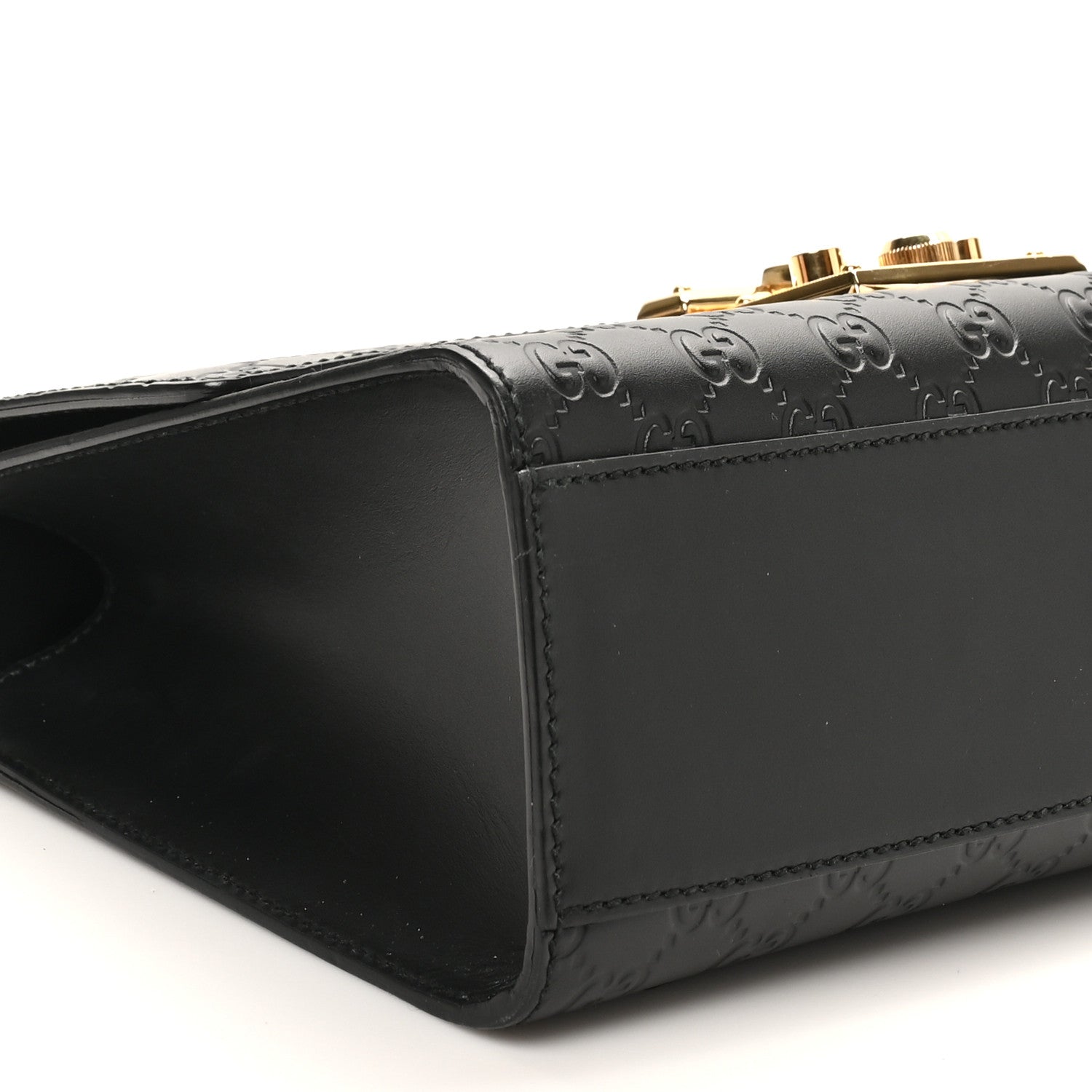 Gucci Guccissima Medium Padlock Shoulder Bag Black 9 of 10