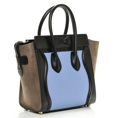 Celine Baby Grained Calfskin Nubuck Micro Tri-Color Luggage Porcelain 3 of 6
