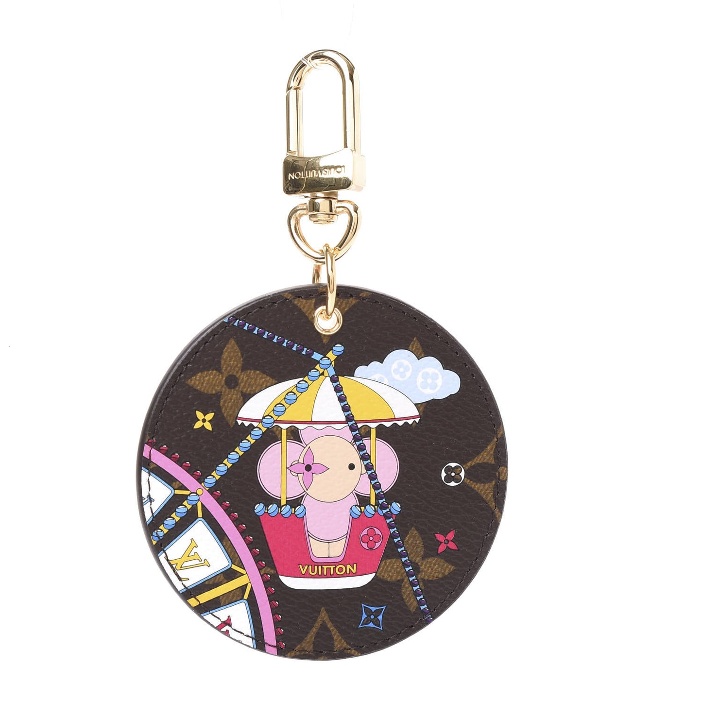 Monogram 2020 Christmas Animation Big Wheel Bag Charm Key Ring Rose Ballerine