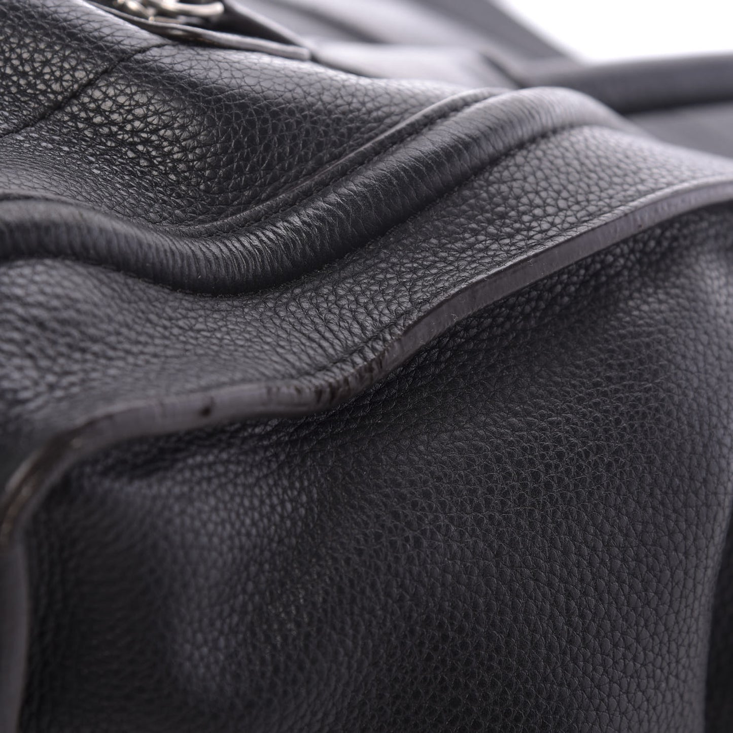 Drummed Calfskin Mini Luggage Black