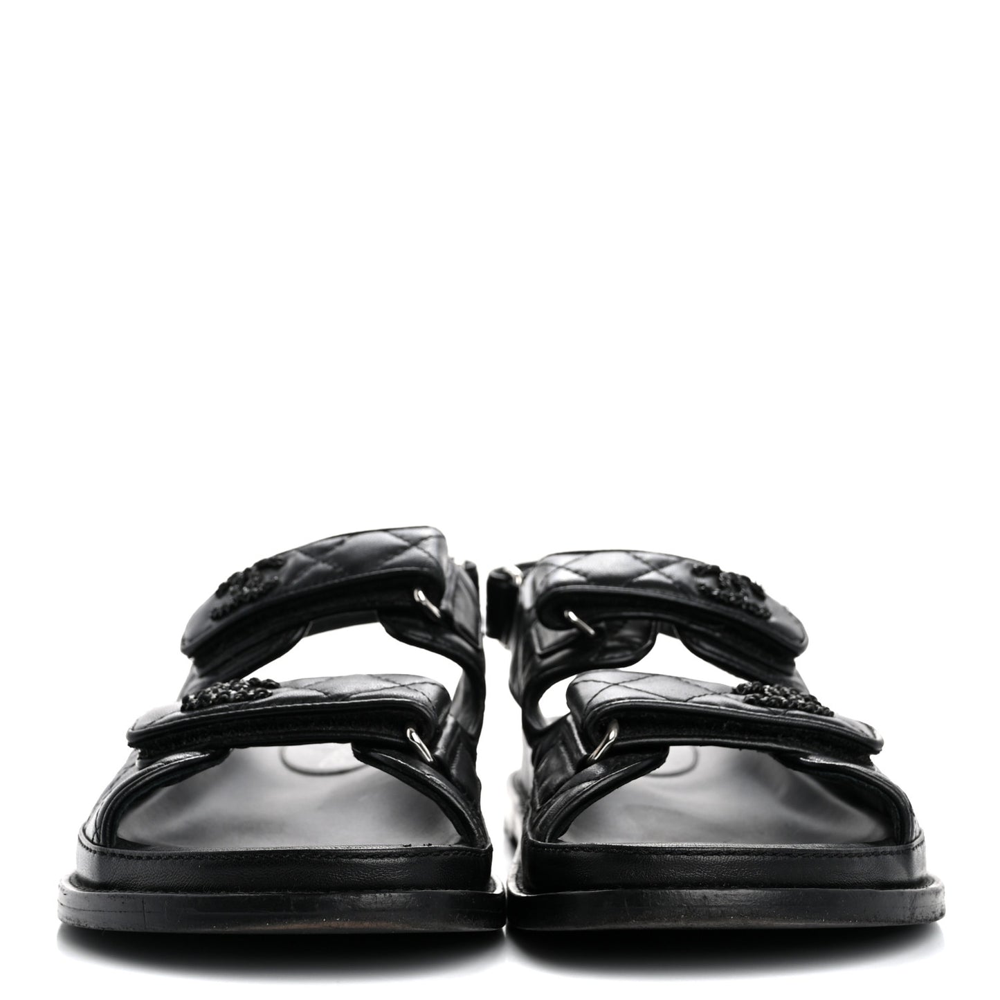 Lambskin Velcro Dad Sandals 38 So Black