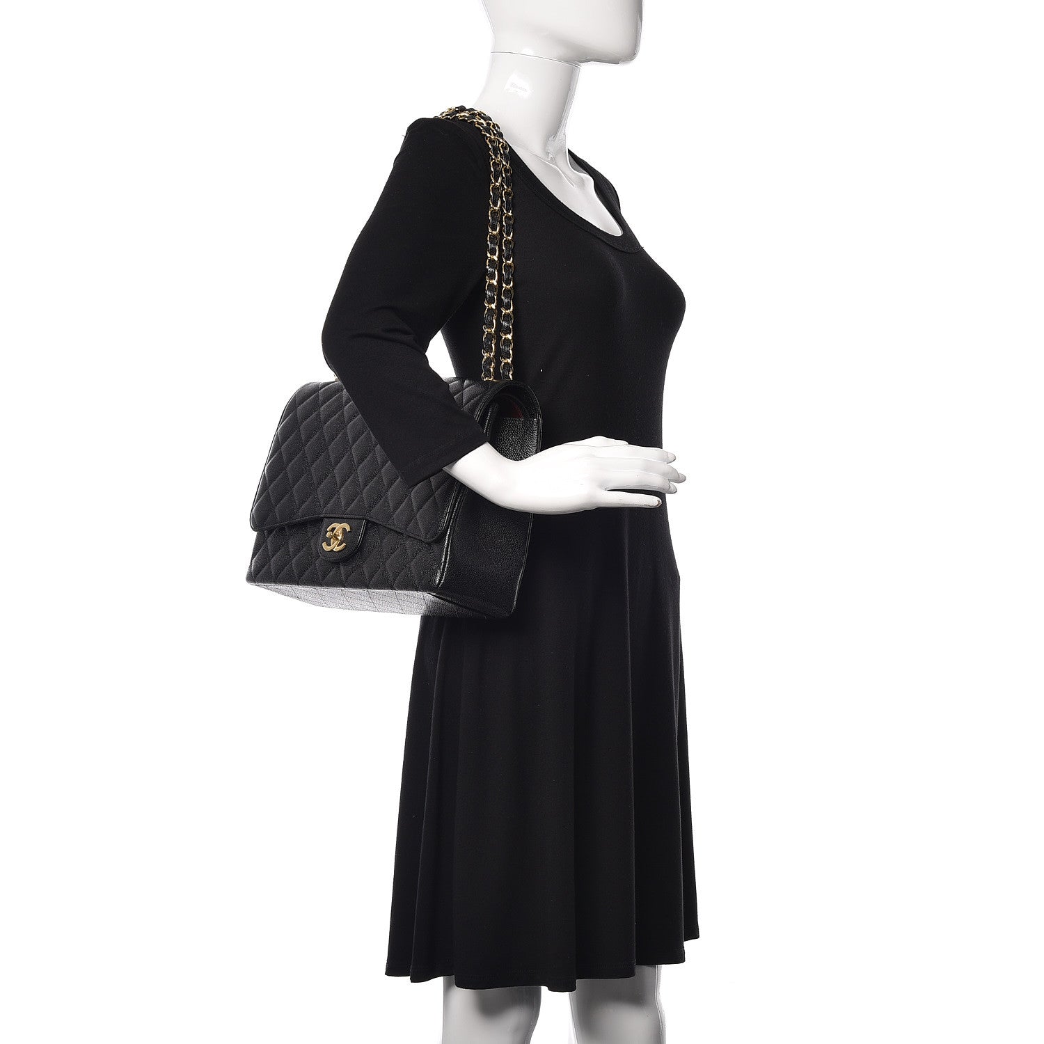 Chanel Caviar Quilted Maxi Double Flap Black 3 of 10