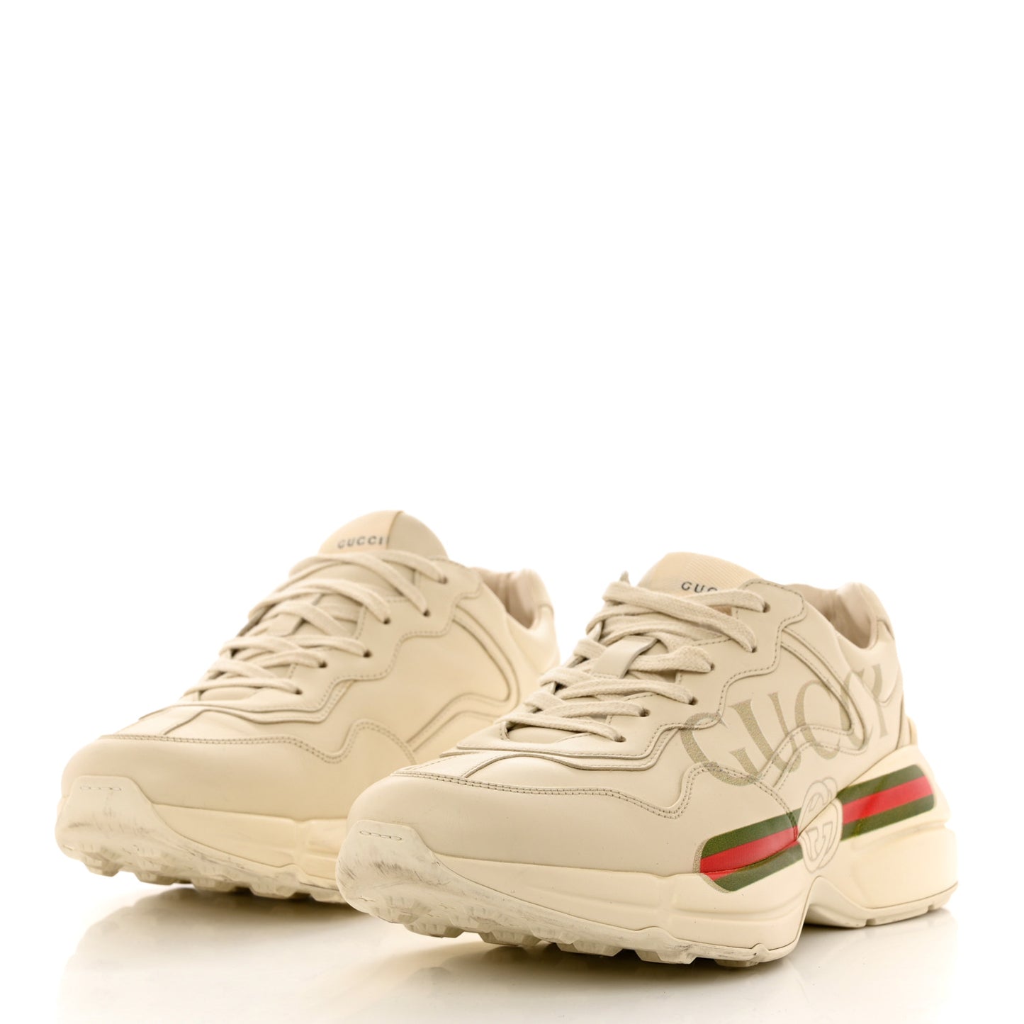 Calfskin Logo Womens Rhyton Sneakers 40 Ivory