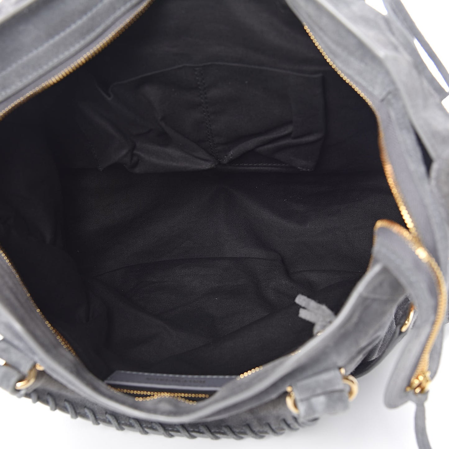 Baby Daim Suede Gold Metallic Edge Hardware City Gris Plomb