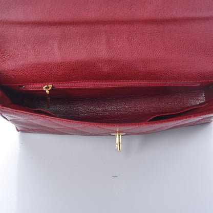Chanel Caviar Quilted Medium Single Flap Dark Red 7 of 13