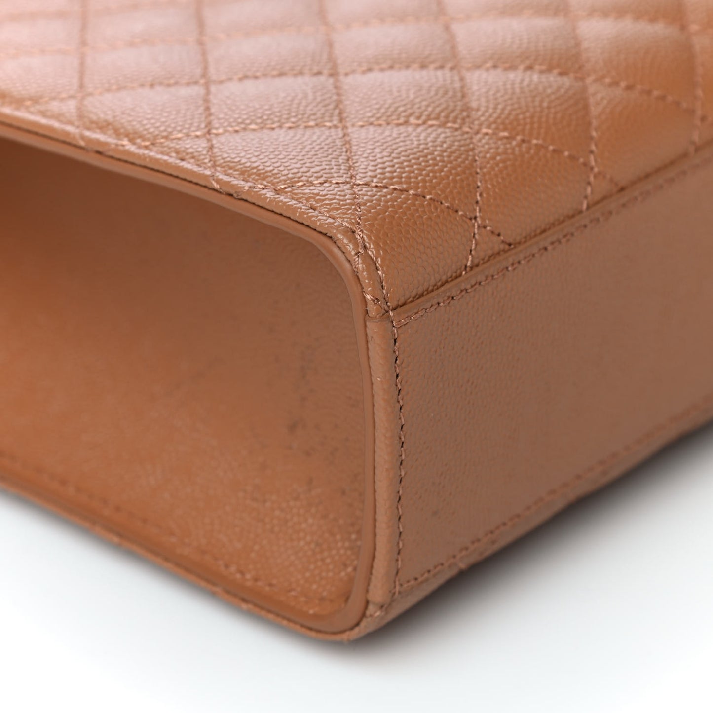 Grain De Poudre Textured Mixed Matelasse Triquilt Large Monogram Satchel Dune