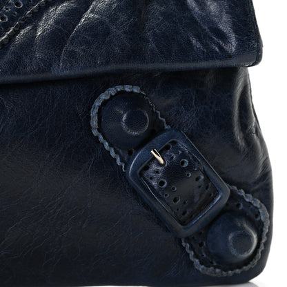Balenciaga Agneau Giant Brogues Hardware Envelope Clutch Marine 10 of 10