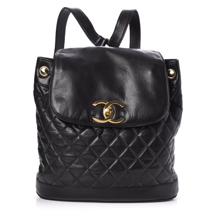 Chanel Lambskin Quilted Drawstring Backpack Black 1 of 7