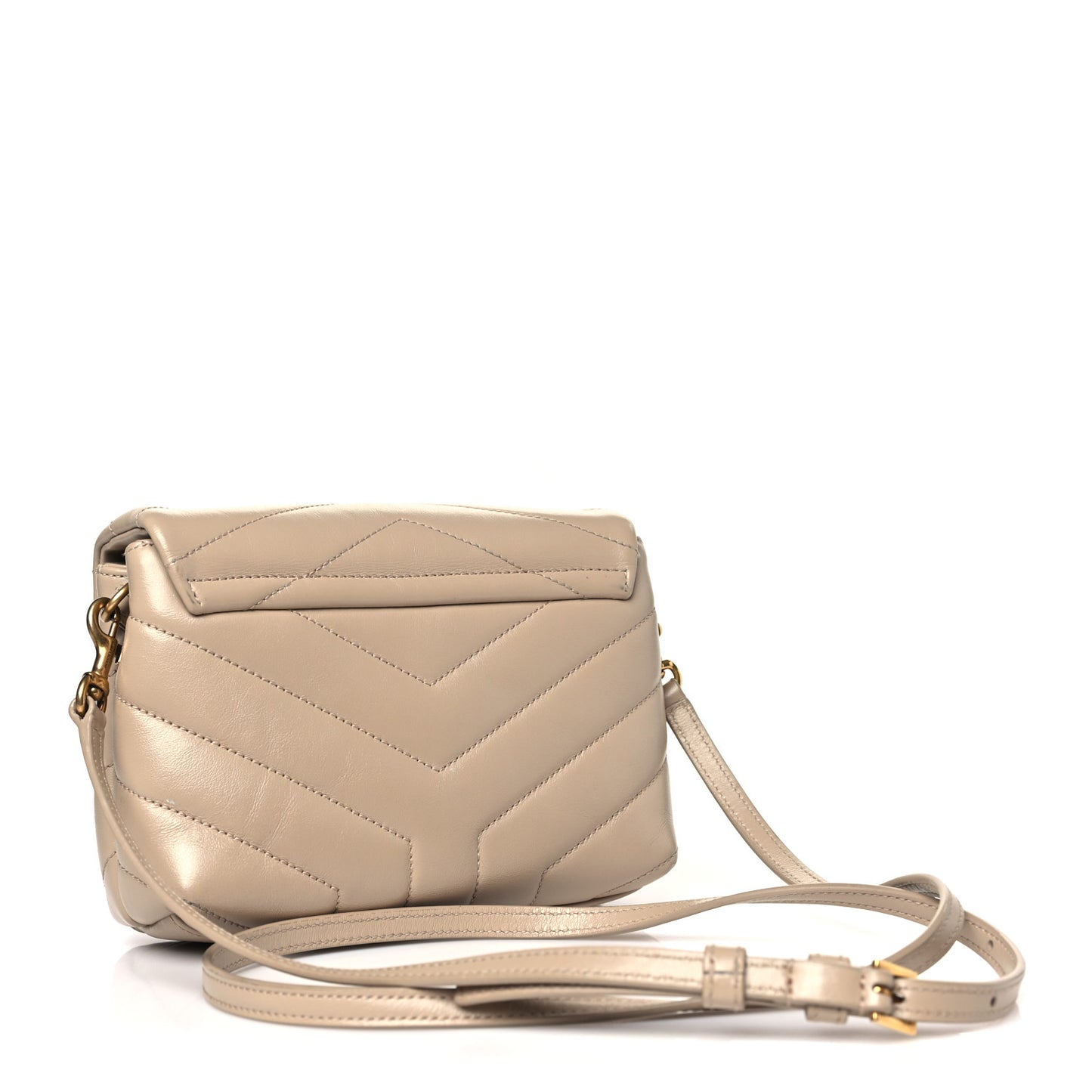 Calfskin Y Quilted Monogram Toy Loulou Crossbody Bag Dark Beige