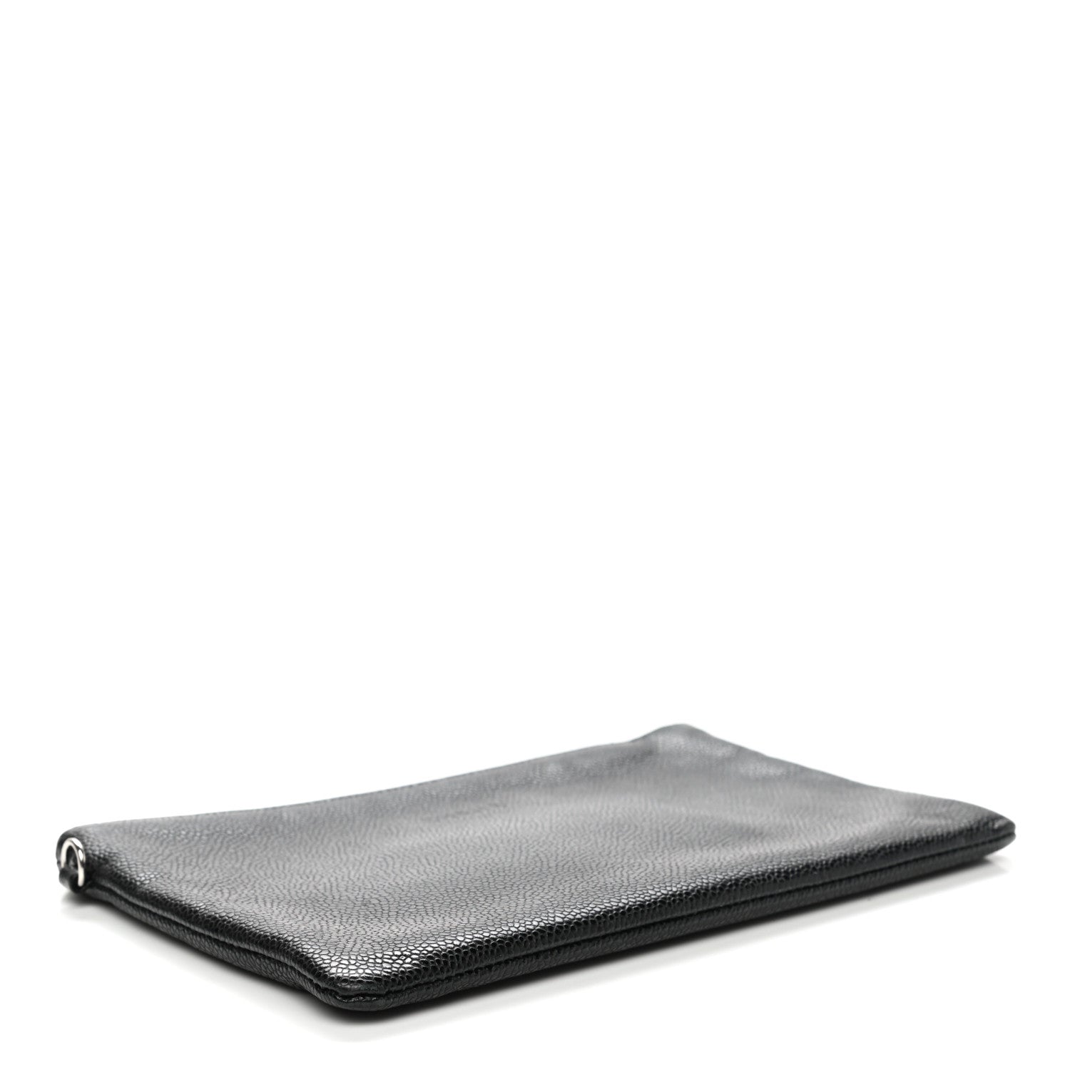 Chanel Grained Calfskin Shopping Fever Logo Zip Pouch Black 4 of 10