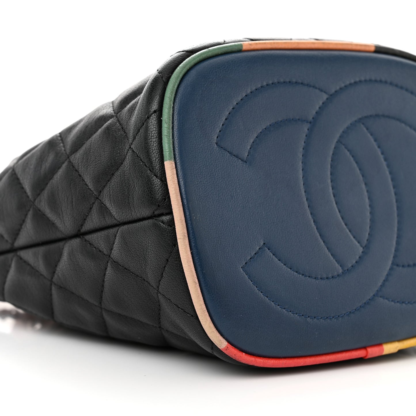 Lambskin Quilted Cuba Drawstring Tote Multicolor