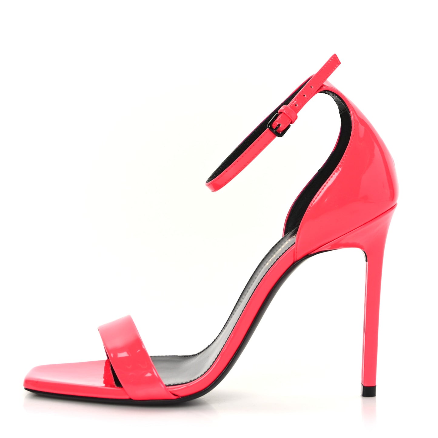 Patent Calfskin Amber 105 Ankle Strap Sandals 37.5 Fuchsia Fluo