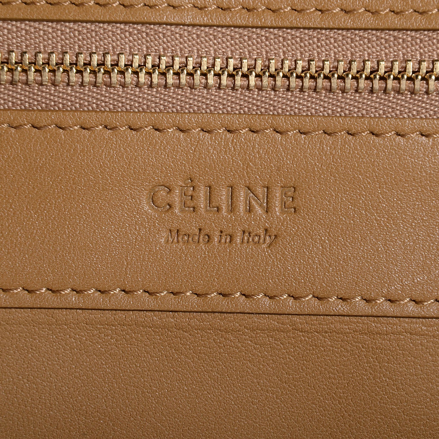 Celine Lambskin Horizontal Bi-Cabas Blue Camel 6 of 9