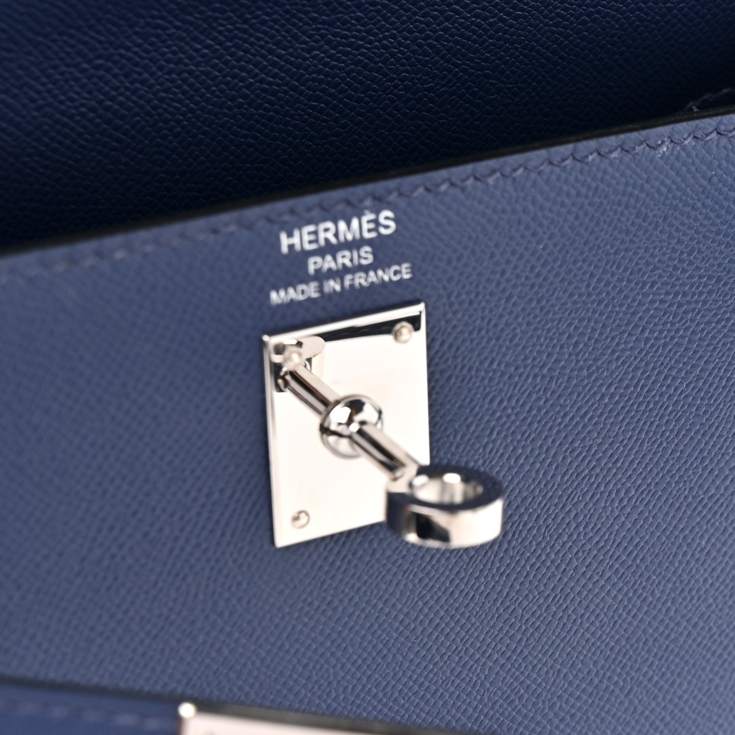 Madame Calfskin Kelly Sellier 25 Bleu Encre