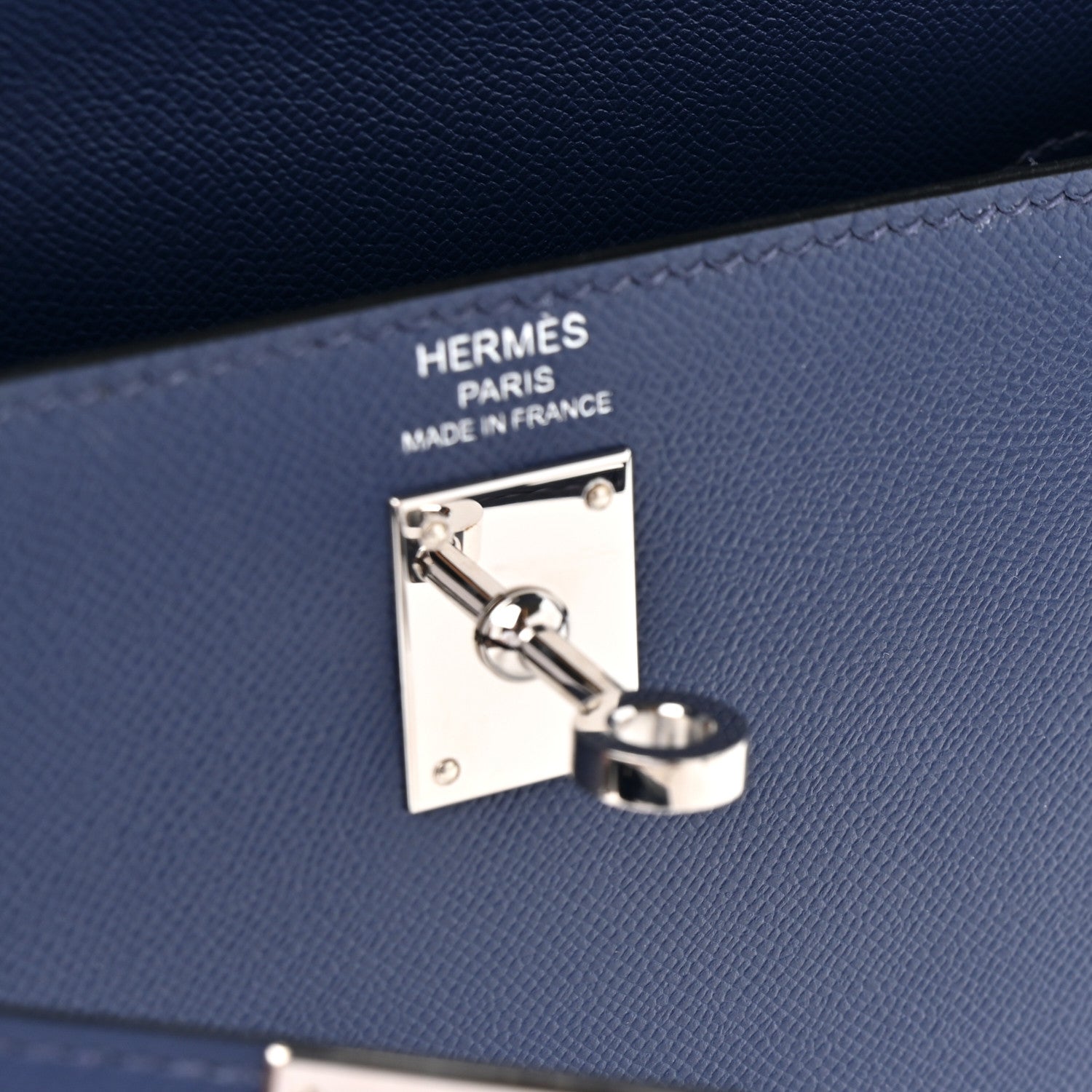 Hermes Madame Calfskin Kelly Sellier 25 Bleu Encre 11 of 13