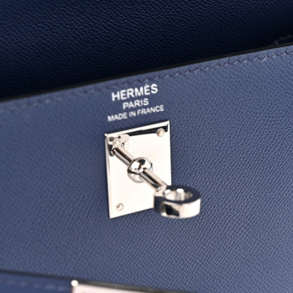 Hermes Madame Calfskin Kelly Sellier 25 Bleu Encre 11 of 13