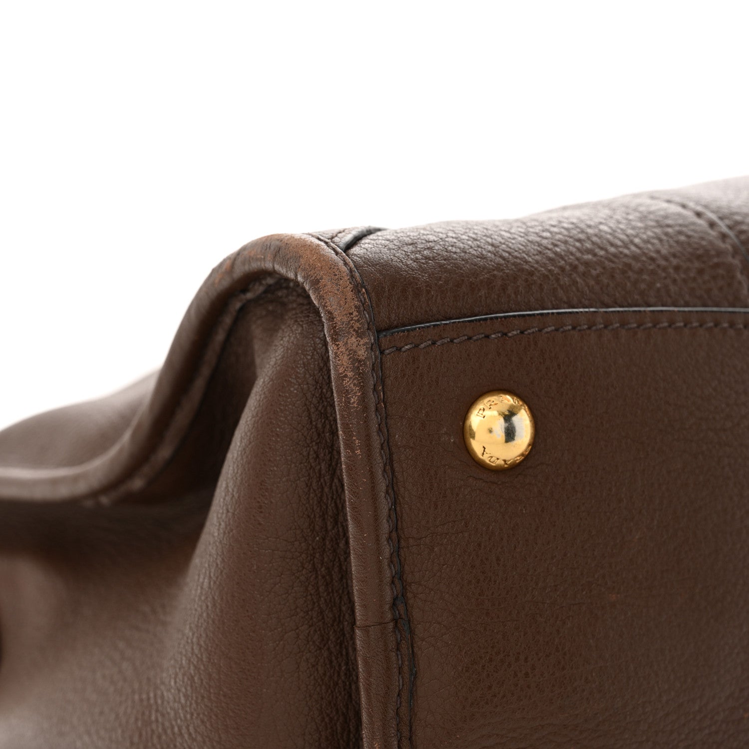 Prada Vitello Daino Shopping Satchel Bruciato 13 of 13