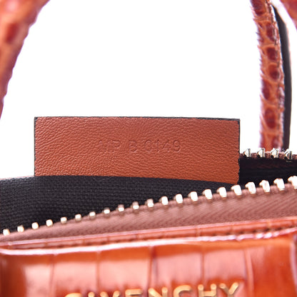 Givenchy Calfskin Crocodile Embossed Mini Antigona Cognac 7 of 9