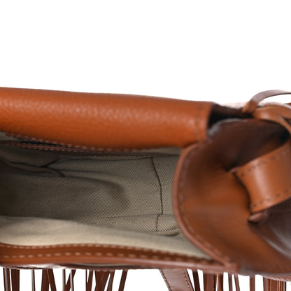 Chloe Calfskin Mini Marcie Round Fringe Crossbody Bag Tan 5 of 8
