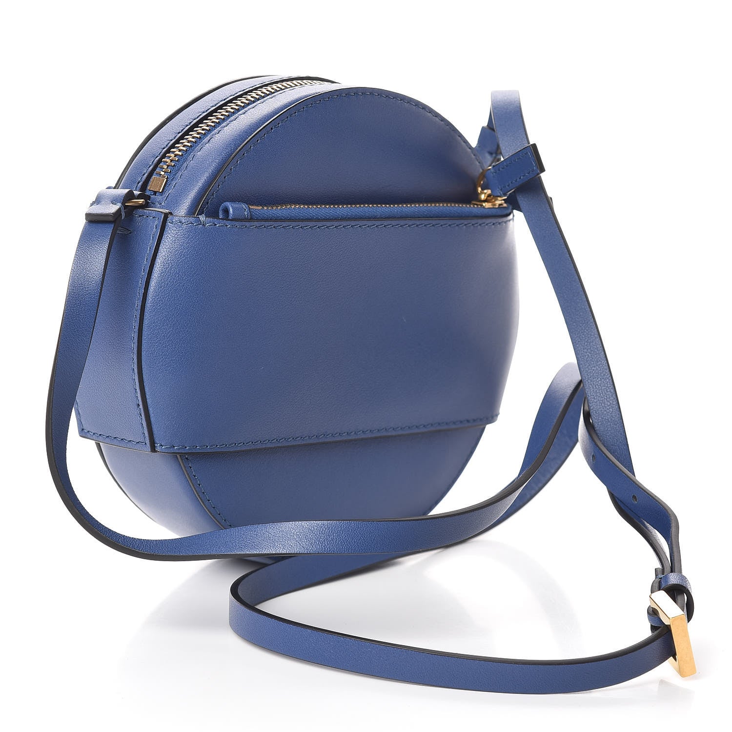 Valentino Garavani Calfskin VLogo Round Crossbody Bag Blue 3 of 10