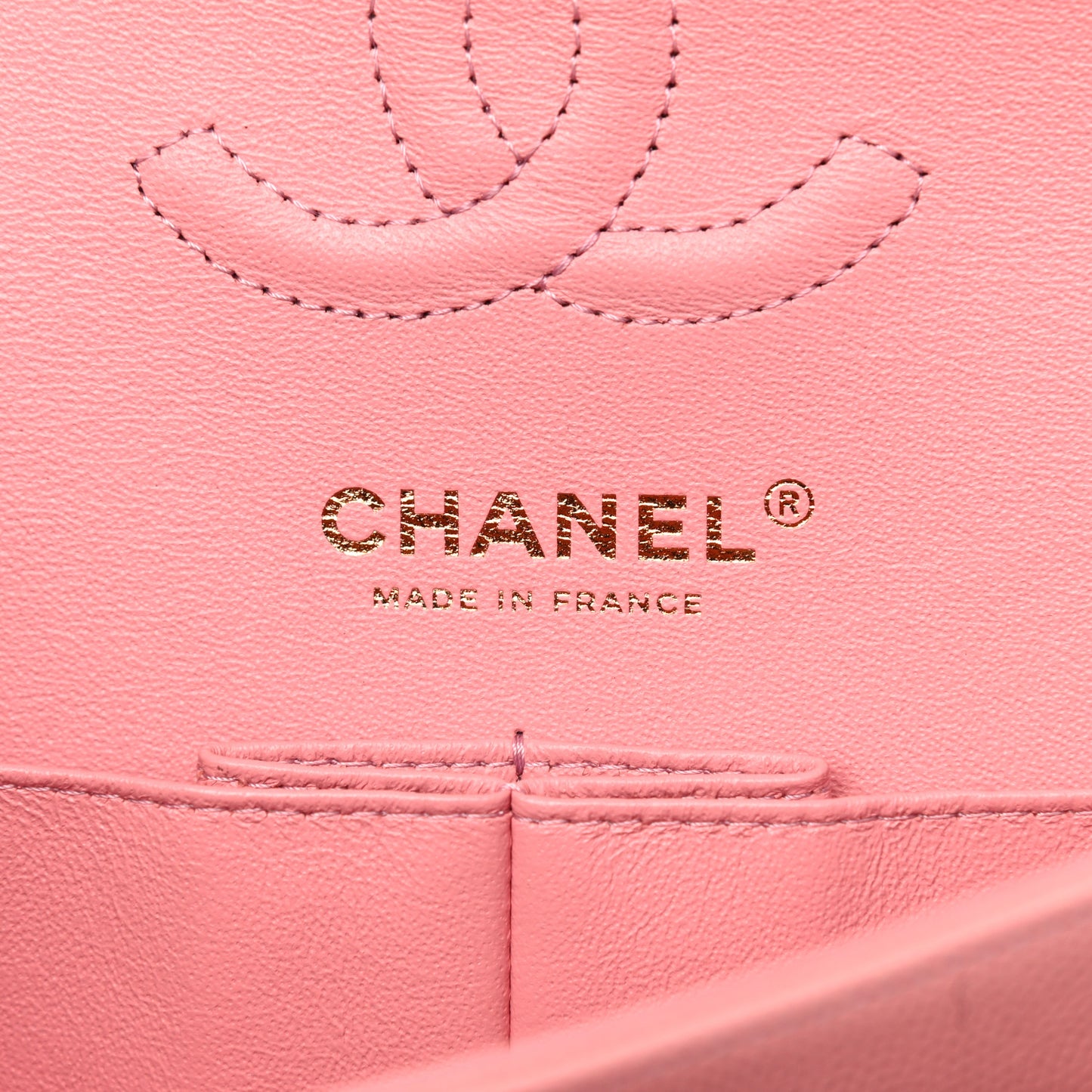 Caviar Chevron Quilted Small Double Flap Pink