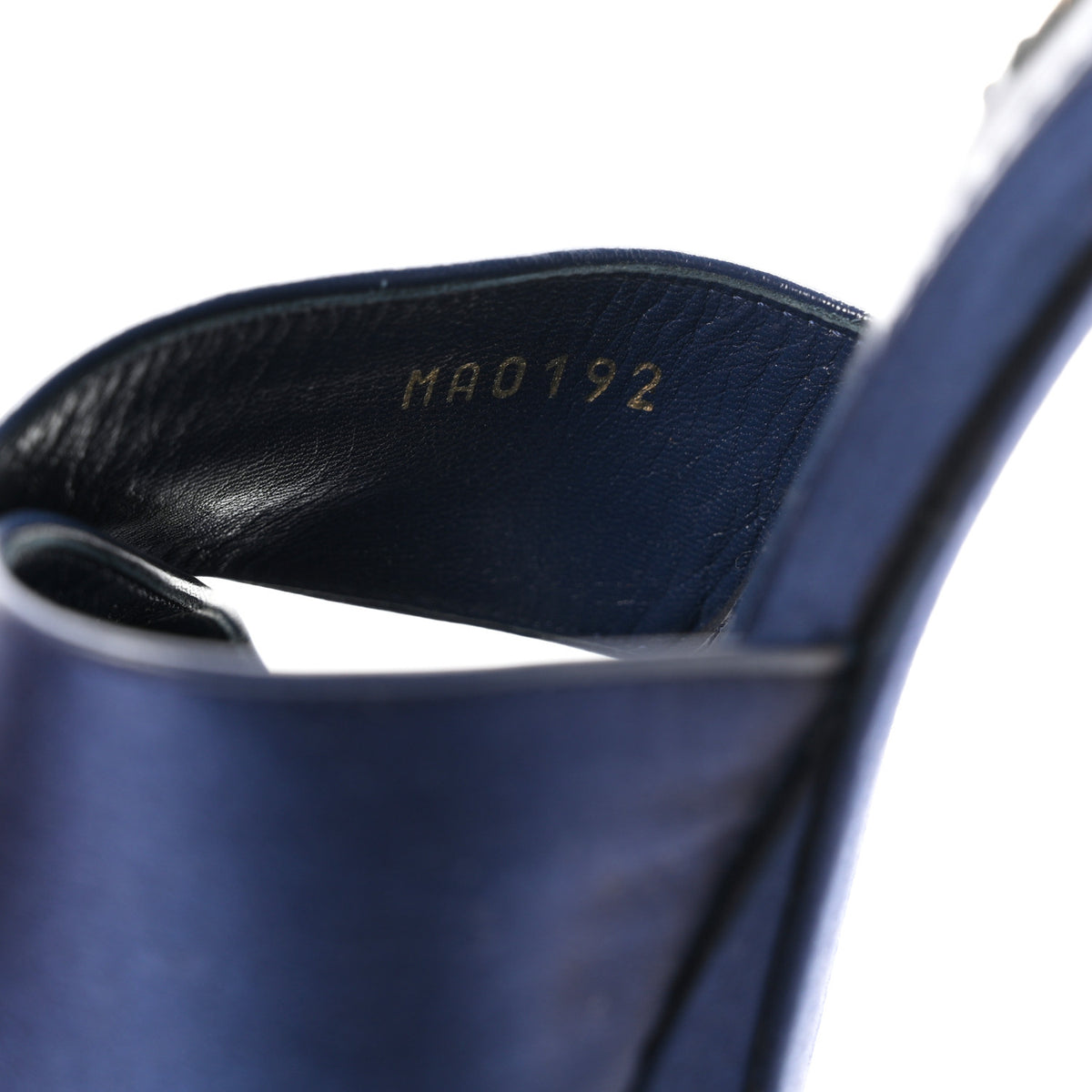 Satin Florida Platform Sandal  38 Navy