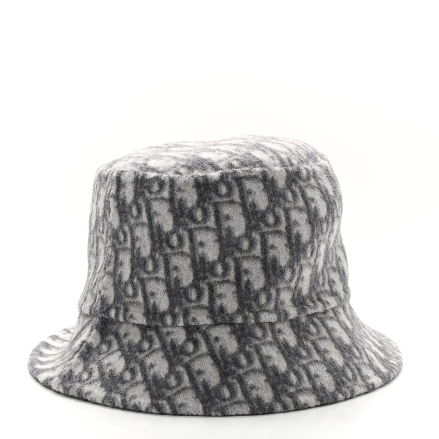 Wool Oblique Jacquard Bucket Hat Grey