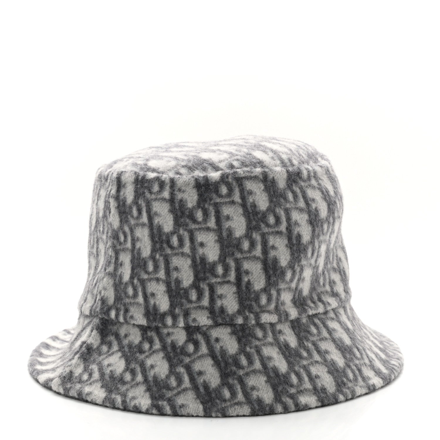Christian Dior Wool Oblique Jacquard Bucket Hat Grey 11 of 17