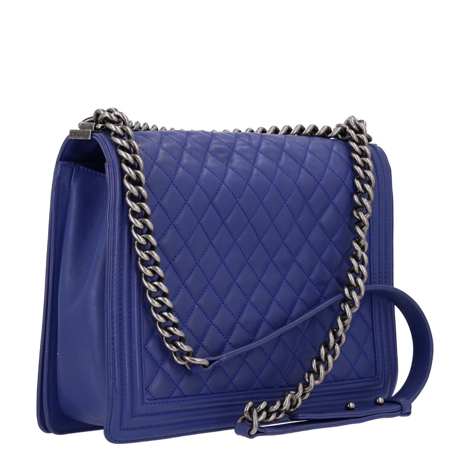 Chanel Calfskin Quilted Large Boy Flap Dark Blue 3 of 10