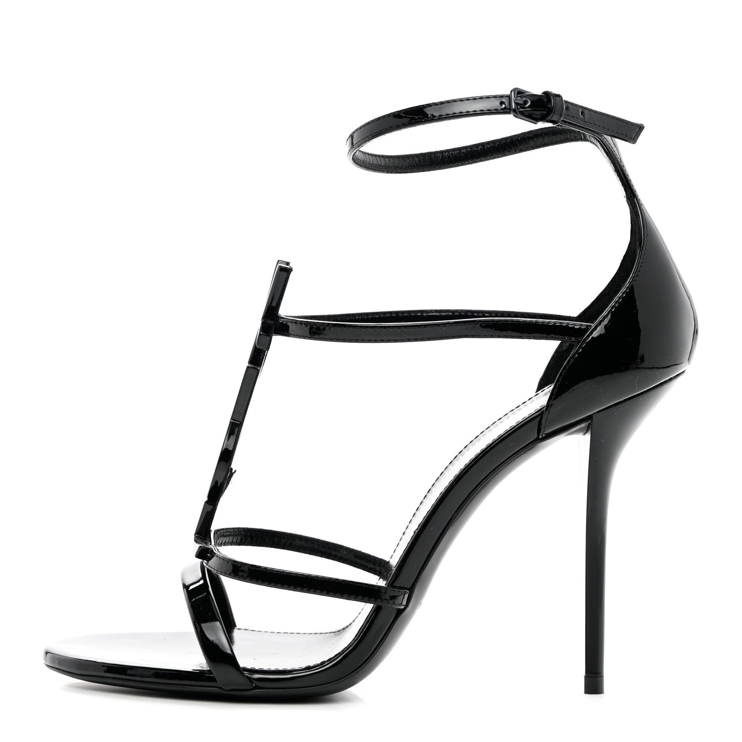 Saint Laurent Calfskin Cassandra 110 Sandals 39 Black 1 of 9