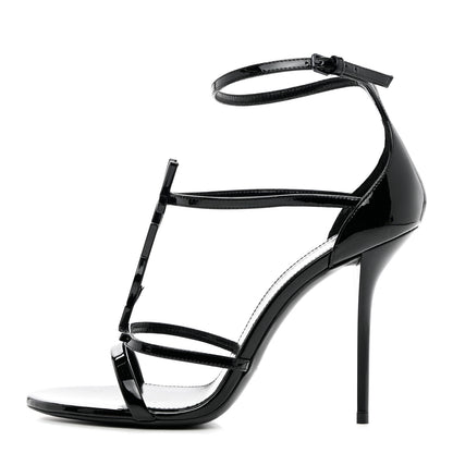 Saint Laurent Calfskin Cassandra 110 Sandals 39 Black 1 of 9
