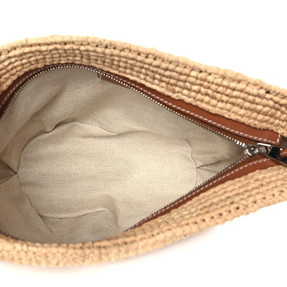 Loewe Calfskin Raffia Paulas Ibiza Pochette Bag Natural Tan 5 of 10