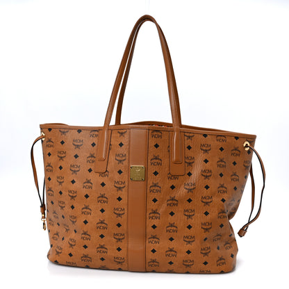 MCM Visetos Large Liz Reversible Shopper Tote Cognac 1 of 17