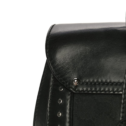 Gucci Monogram Studded Bamboo Bullet Satchel Black 14 of 16
