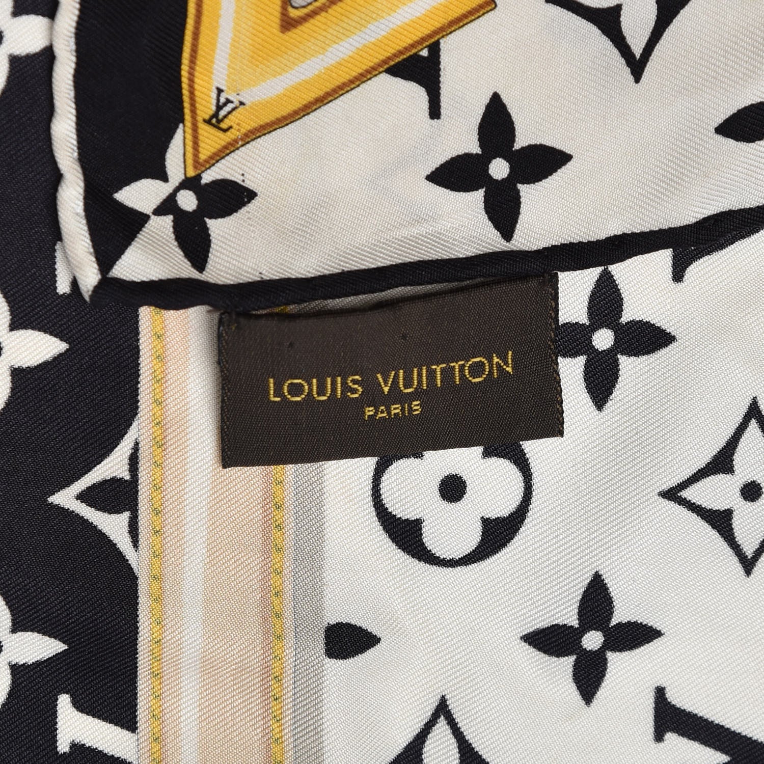 Louis Vuitton Silk Monogram Confidential Square Scarf Black 3 of 10