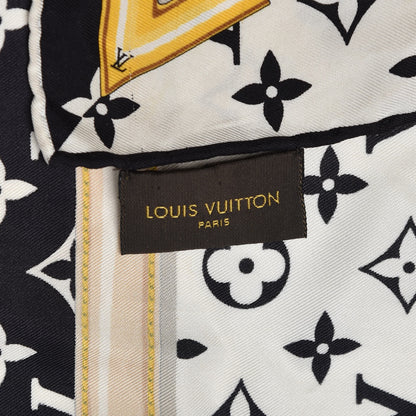 Louis Vuitton Silk Monogram Confidential Square Scarf Black 3 of 10