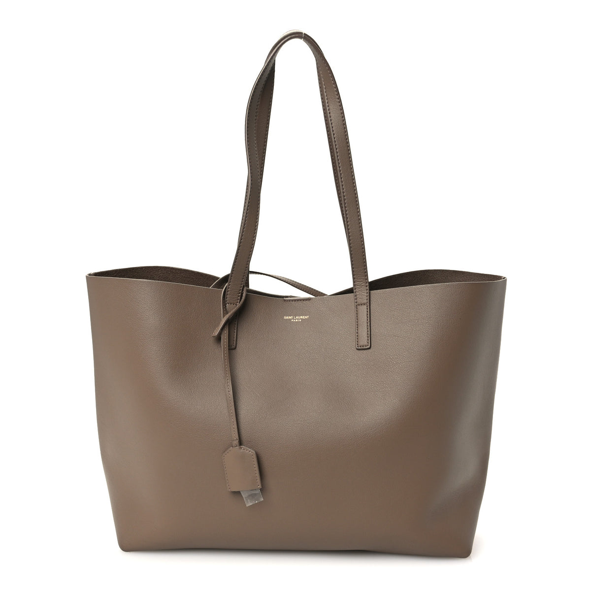 Saint Laurent Calfskin Large Shopping Tote Taupe 1 of 10
