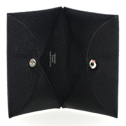 Hermes Chevre Mysore Calvi Card Case Black 5 of 7