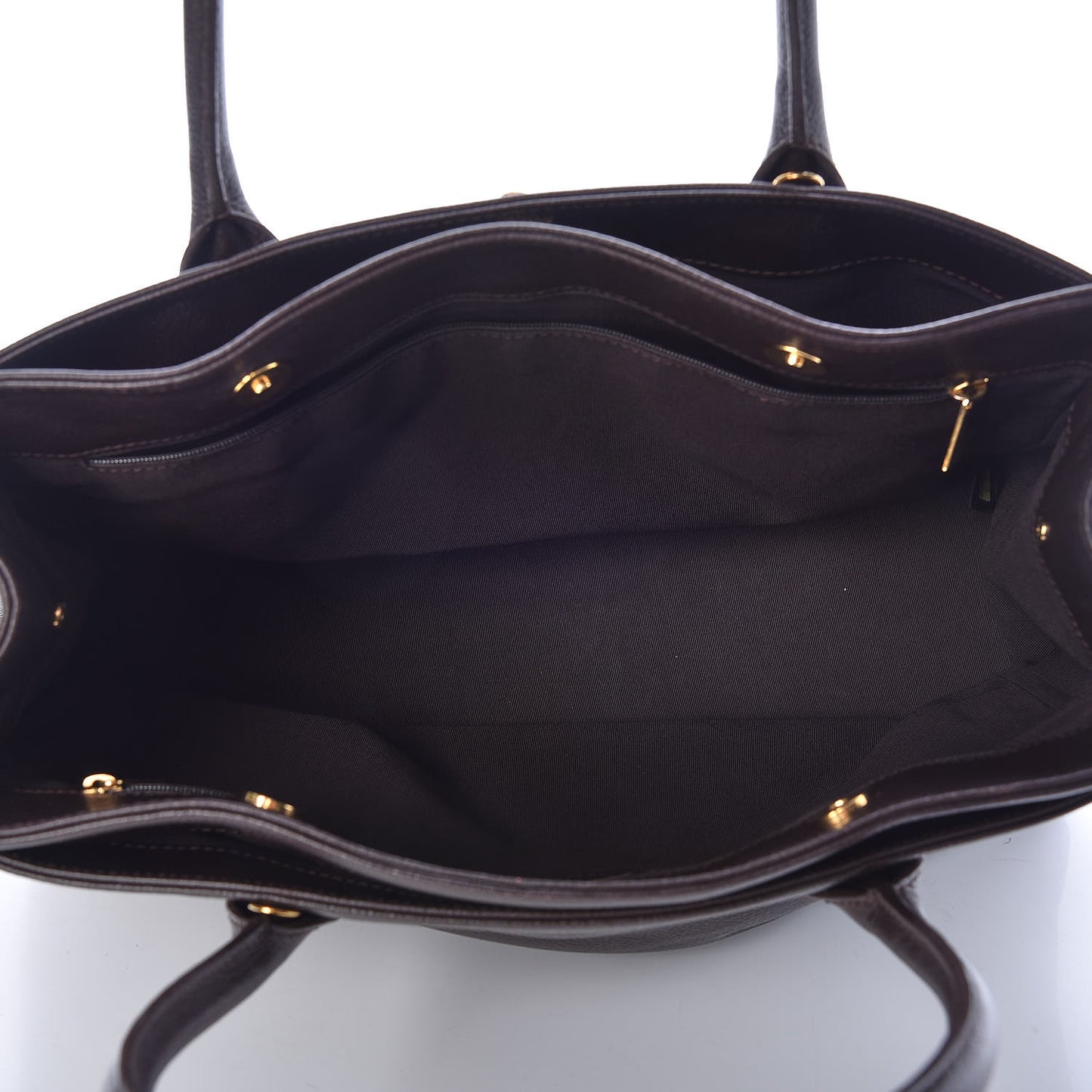 Calfskin Cerf Executive Shopper Tote Brown
