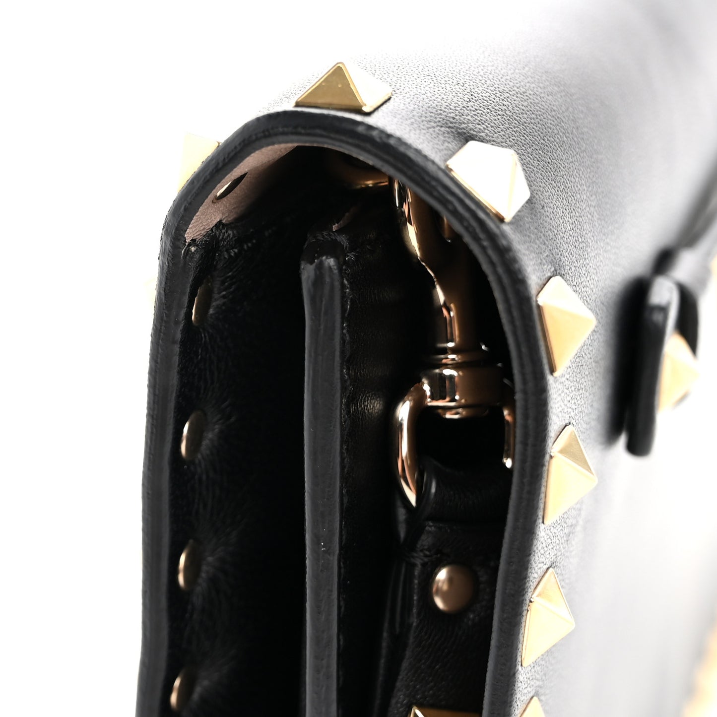 Nappa Rockstud Wristlet Clutch Black
