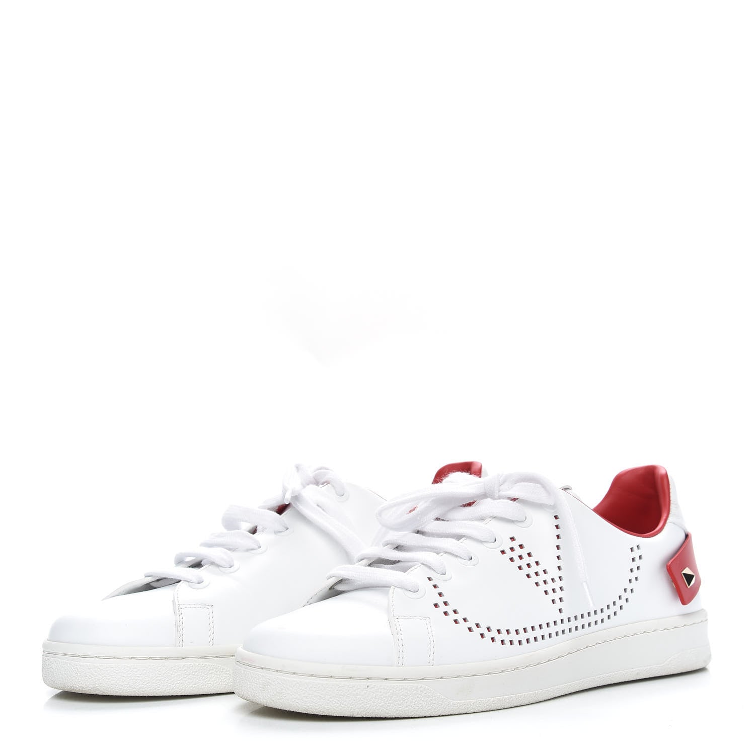 Valentino Garavani Calfskin Womens Backnet Sneakers 36 White Rosso Valentino 3 of 9