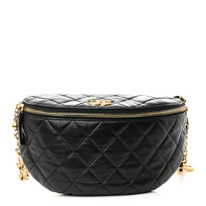 Chanel Lambskin Pearl Quilted CC Belt Bag Black 1 of 10
