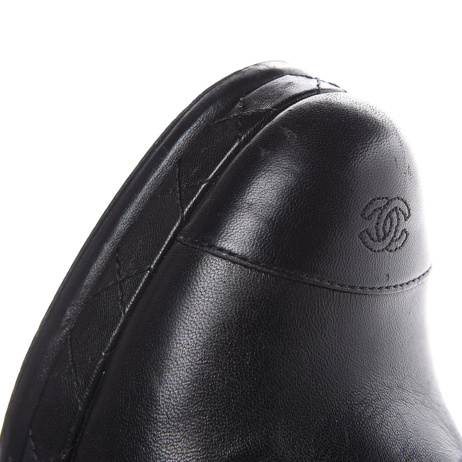 Chanel Lambskin CC Cap Toe Platform Short Boots 40 Black 15 of 16
