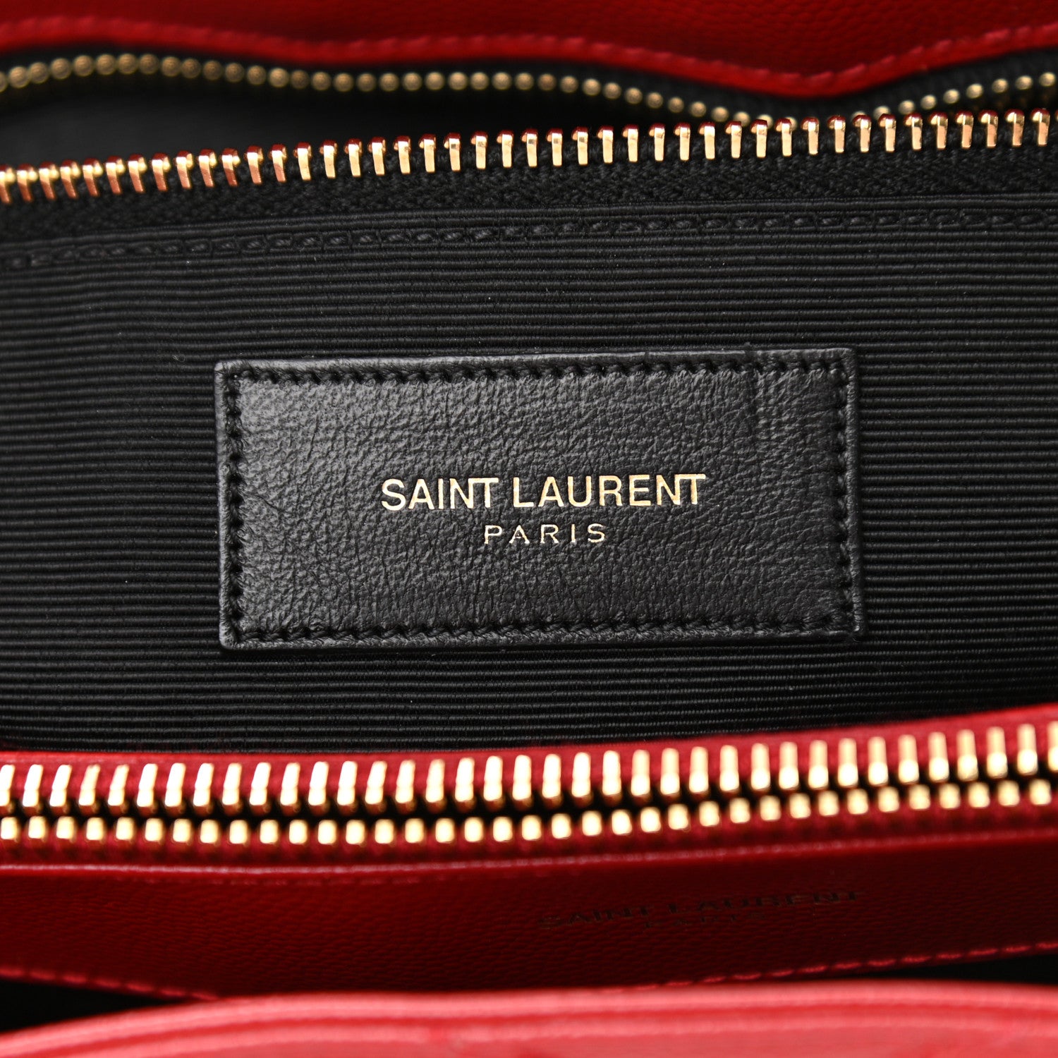 Saint Laurent Grain De Poudre Matelasse Chevron Monogram Shopping Bag Red 6 of 12