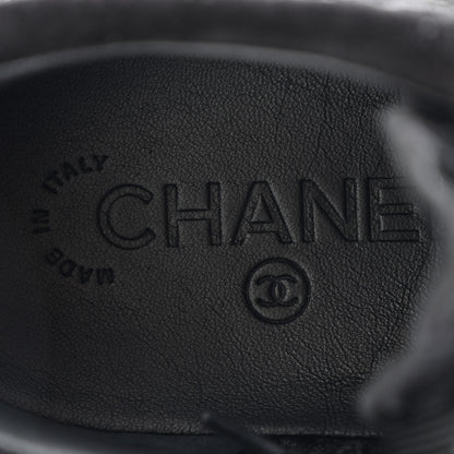 Chanel Suede Embroidered Flower Sneakers 39 Black 7 of 9