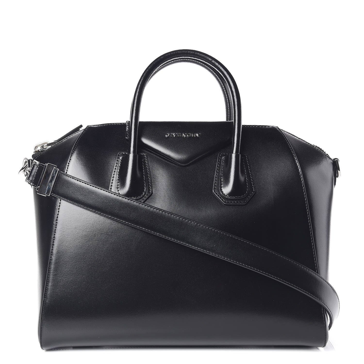 Givenchy Shiny Lord Calfskin Medium Antigona Black 1 of 9