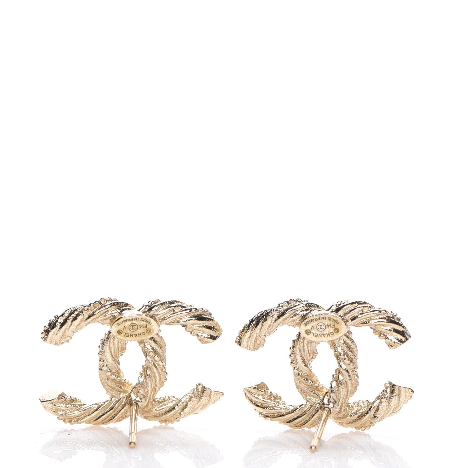 Chanel Crystal Twisted CC Earrings Gold 3 of 5