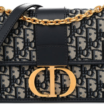 Christian Dior Oblique 30 Montaigne Chain Flap Bag Blue 7 of 9